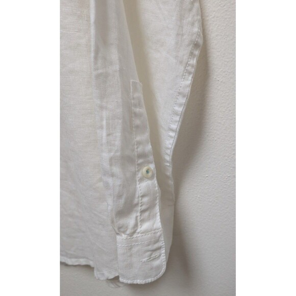 Tommy Bahama Shirt Sz M Destination Breezer Newport Beach White Linen Long Sleve - Picture 8 of 11